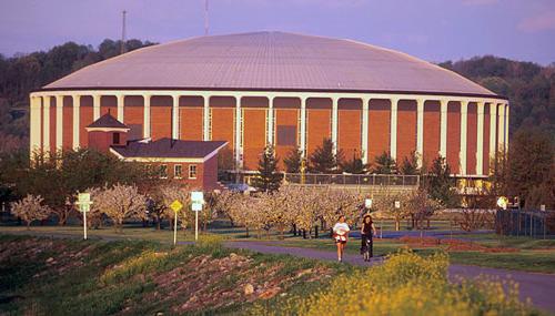 Convocation Center at sunset